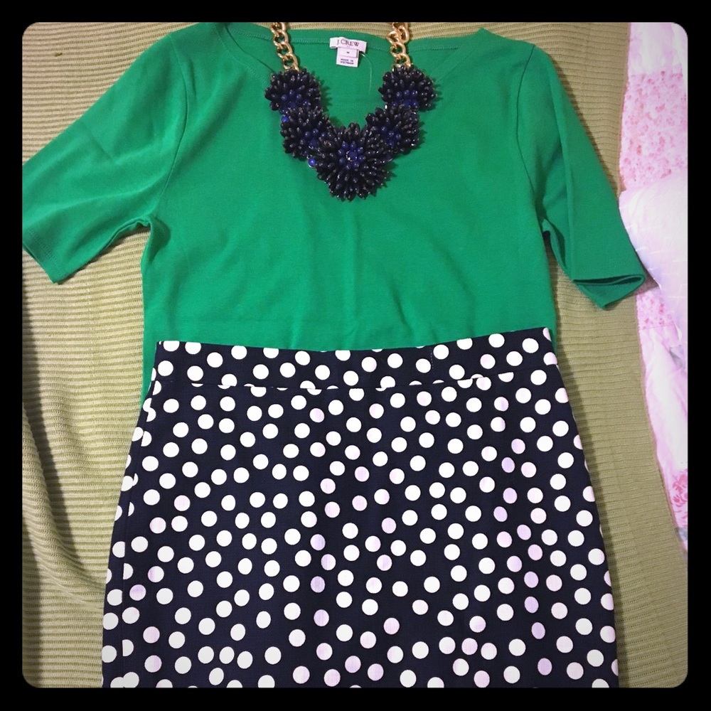 NWT J Crew polka dot skirt